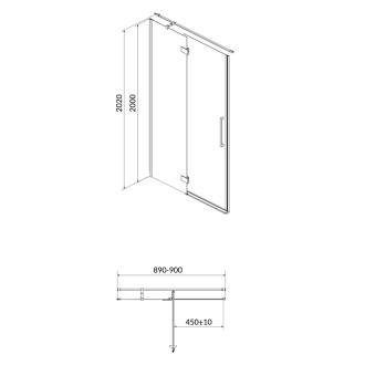 Cersanit Crea sprchové dveře 90x200 levé čiré sklo S159-005