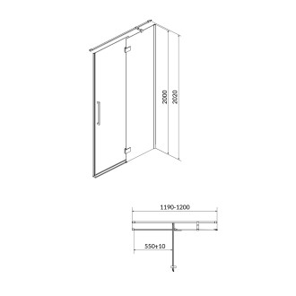 Cersanit Crea sprchové dveře 120x200 pravé čiré sklo S159-004