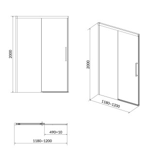 Cersanit Crea sprchové dveře posuvné 120x200 čiré sklo S159-007