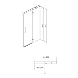 Cersanit Crea sprchové dveře 90x200 pravé čiré sklo S159-006
