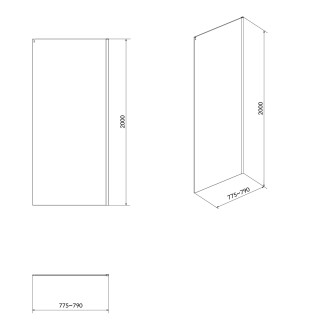 Cersanit Crea stěna do sprch. koutu s posuv. dveřmi 80x200 S900-2613