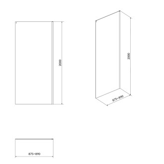 Cersanit Crea stěna do sprch. koutu s posuv. dveřmi 90x200 S900-2614