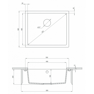 DEANTE CORDA ZQA_T10C Jednodřez, granit antracit