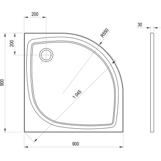 Ravak Vanička ELIPSO PRO-90 R550 Flat white XA237711010B