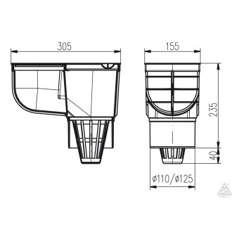 Lapač - gajgr spodní D125 325 B