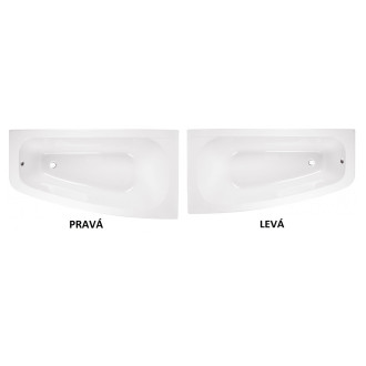 BESCO vana LUNA 150 (1500x800 mm), levé provedení, bez nožiček VANLUN150L