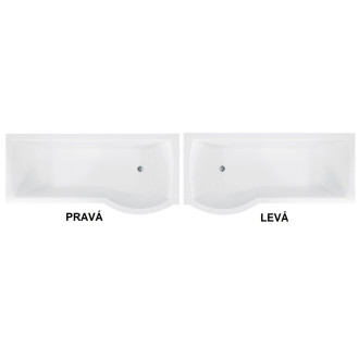 BESCO  vana INSPIRO 150 1500x700 mm, včetně vanové zástěny, pravé, bez noh VANINSPIR150P