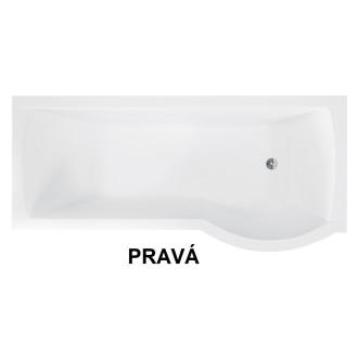 BESCO  vana INSPIRO 150 1500x700 mm, včetně vanové zástěny, pravé, bez noh VANINSPIR150P