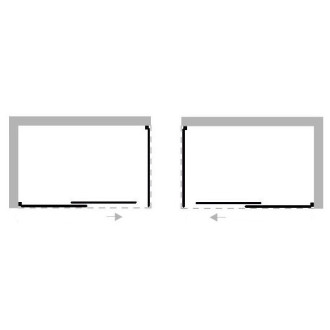 BESCO DUO SLIDE II, vanová zástěna, 150 × 150 cm, chrom, čiré sklo BCDUSL150CC
