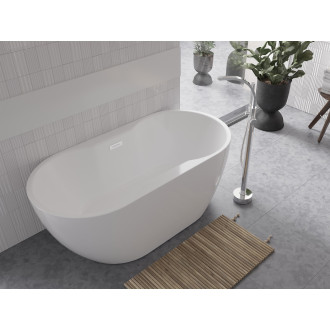 BESCO vana volně stojící NAVIA, 1600×800, bílá, sifon chrom, sanitární akrylát VANNAVIA160