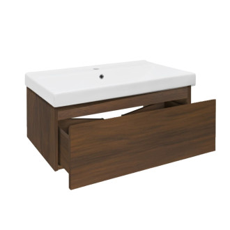 Koupelnová skříňka s umyvadlem SAT B-Way 80x30x45 cm ořech mat BWAY80NUTU1