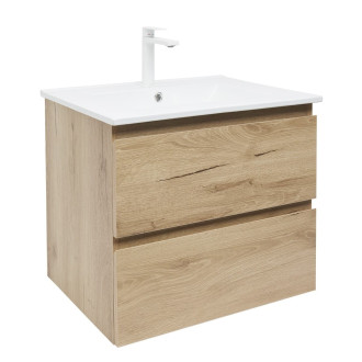 Koupelnová skříňka 2 zásuvková s umyvadlem SAT B-Way 59x50x45 cm dub mat BWAY260OAKU4B2