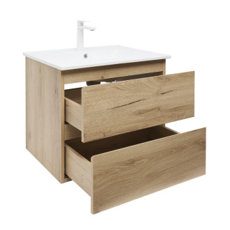 Koupelnová skříňka 2 zásuvková s umyvadlem SAT B-Way 59x50x45 cm dub mat BWAY260OAKU4B2