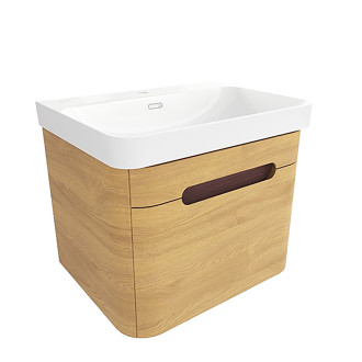 Koupelnová skříňka s umyvadlem SAT Fusion 57,5x43x45 cm dub medový mat SATFUSION60DMU