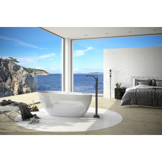 BESCO vana volně stojící GOYA 1420x620 mm, bílá barva, litý mramor VANSAL14W