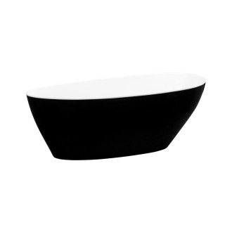 BESCO vana volně stojící GOYA 1420x620 mm, černá / bílá barva, litý mramor VANSAL14BW