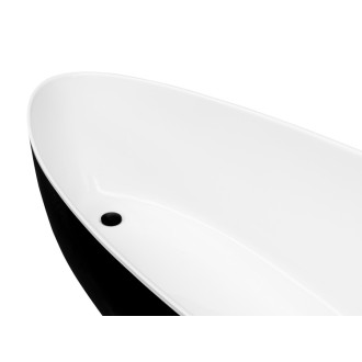 BESCO vana volně stojící GOYA 1420x620 mm, černá / bílá barva, litý mramor VANSAL14BW