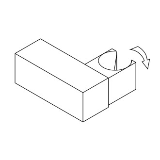 Deante SQUERE hranatý mosazný nástěnný držák pro ruční sprchu, chrom ANS_021U