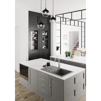 DEANTE ANDANTE ZQN_N113 Jednodřez s odkapem 780X490X194, granit černá
