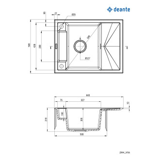 Deante MAGNETIC ZRM_N11A Jednodřez, granit černá