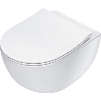 Deante PEONIA ZERO CDED6ZPW Závěsné rimless WC včetně sedátka, bílá