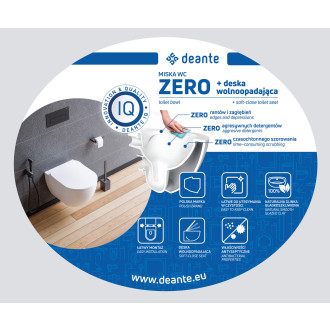 Deante PEONIA ZERO CDED6ZPW Závěsné rimless WC včetně sedátka, bílá