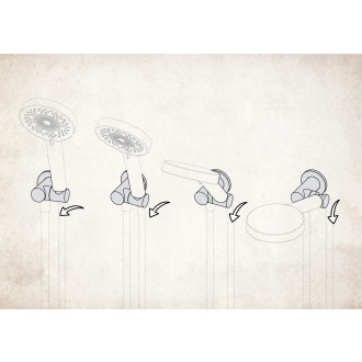 Deante Cascada Kulaté úhlové připojení s držákem, chrom NAC_057K