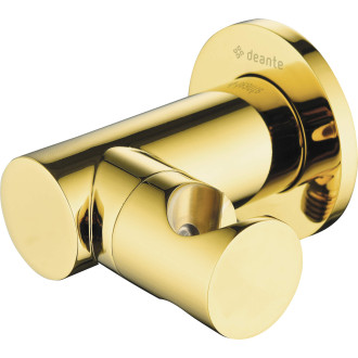 Deante Cascada kulaté úhlové připojení s držákem, zlatá NAC_Z57K