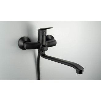 Deante BORO NERO nástěnná umyvadlová baterie s dl.ramínkem a přip.na hadici BMO_N56M
