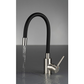 Deante LUNO dřezová baterie s flexibilním ramínkem, ocel-černá BOC_B720