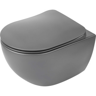 Deante PEONIA CDEDDZPW Závěsné WC rimless včetně sedátka, antracit