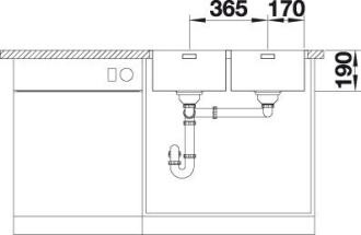 Blanco ANDANO 340/340-IF/A dřez vestavný/do roviny nerez hedvábný lesk nerez  525 248