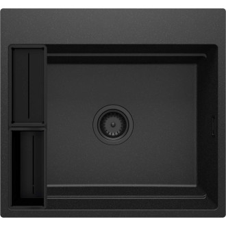 Deante Momi jedno-komorový granitový dřez 560x520x220, 3,5", grafitový metalický ZRM_G10A