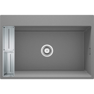 Deante Momi jedno-komorový granitový dřez 760x520x220, 3,5", šedý metalický ZRM_S10B