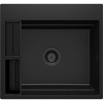 Deante Momi jedno-komorový granitový dřez 560x520x220, 3,5"", černý" ZRM_N10A
