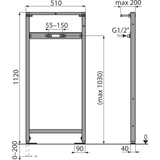 ALCA  A104B/1120 Montážní rám pro baterii