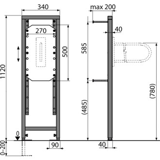 ALCA  A106/1120 Montážní rám pro madlo