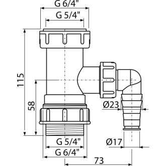 ALCA  A300 "Mezikus 5/4""–6/4"" a 6/4""–5/4"" s přípojkou"
