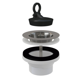 ALCA Výpust dřezová G 6/4" s nerezovou mřížkou O 70 mm, pryžová zátka A33