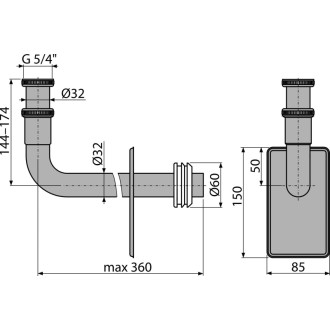 ALCA  A438 "Kovové koleno DN32, 5/4"" matice"