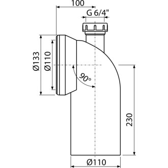 ALCA  A90-90P40 Dopojení k WC s  připojením DN40 – koleno 90°