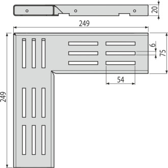 ALCA  ADZ-R301R Rošt pro drenážní žlab rohový 75 mm, nerez