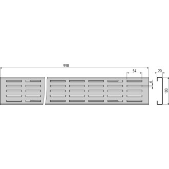 ALCA  ADZ-R321 Rošt pro drenážní žlab 100 mm, nerez