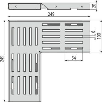 ALCA  ADZ-R321R Rošt pro drenážní žlab rohový 100 mm, nerez