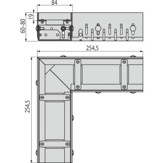 ALCA  ADZ301VR Drenážní žlab rohový 75 mm nastavitelný, nerez