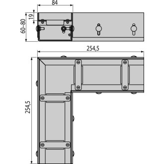 ALCA  ADZ331VR Drenážní žlab rohový 75 mm nastavitelný, nerez