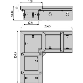 ALCA  ADZ332VR Drenážní žlab rohový 100 mm nastavitelný, nerez