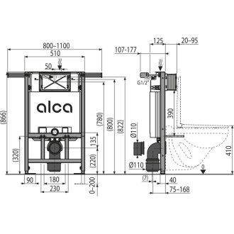 ALCA  AM102/850 Jádromodul - Předstěnový instalační systém pro suchou instalaci