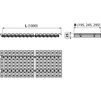 ALCA  AP3-195-1000 Bazénový rošt s protiskluzem