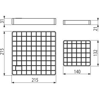 ALCA  APR-R22-250-250-1 Krycí rošt pro krabicovou koncovou vpust APR6, nerez AISI 316L
